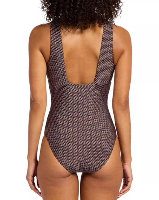 JETS Plunge Neck Shine Swimsuit MSRP $220
