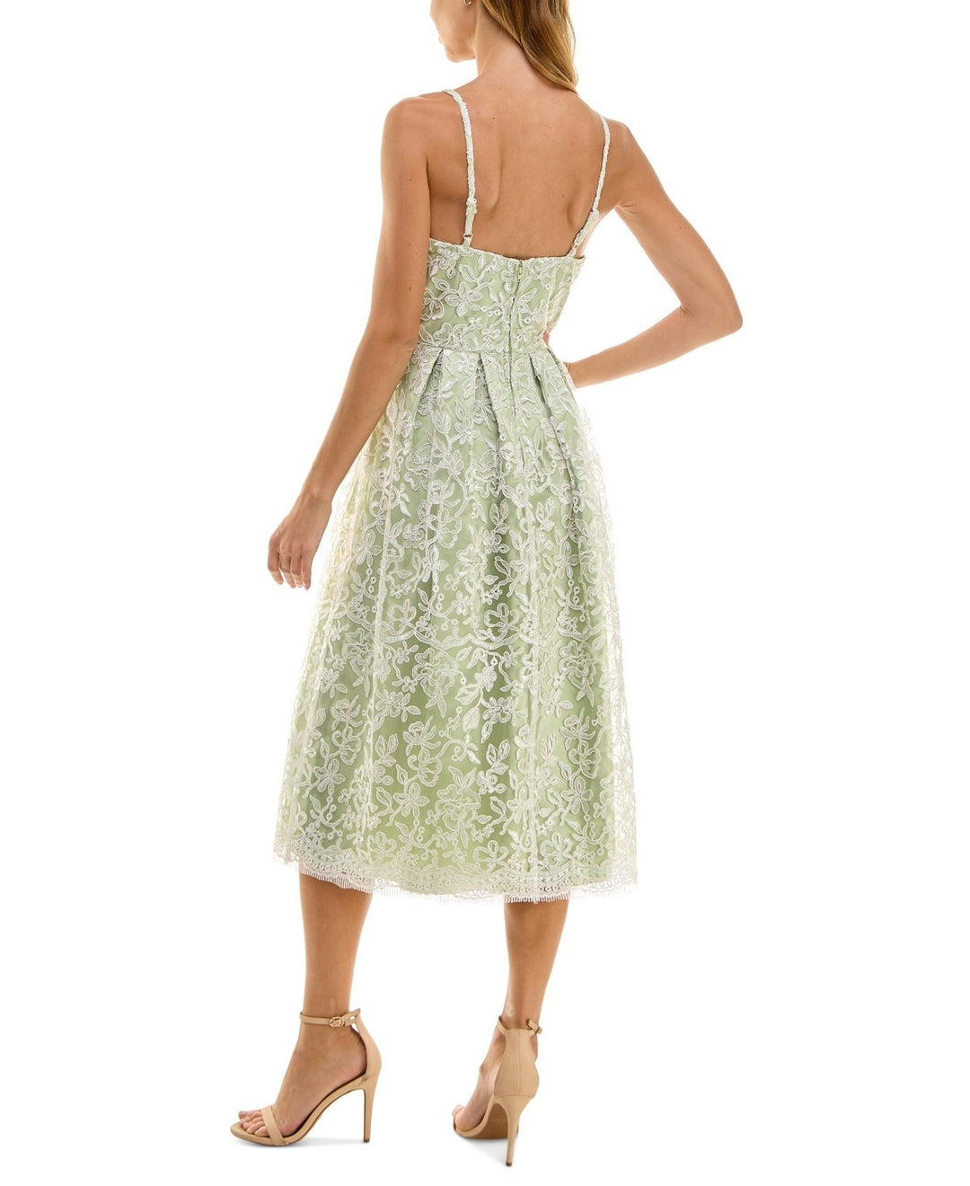 City Studios Juniors' Floral-Embroidered Sleeveless Midi Dress MSRP $109