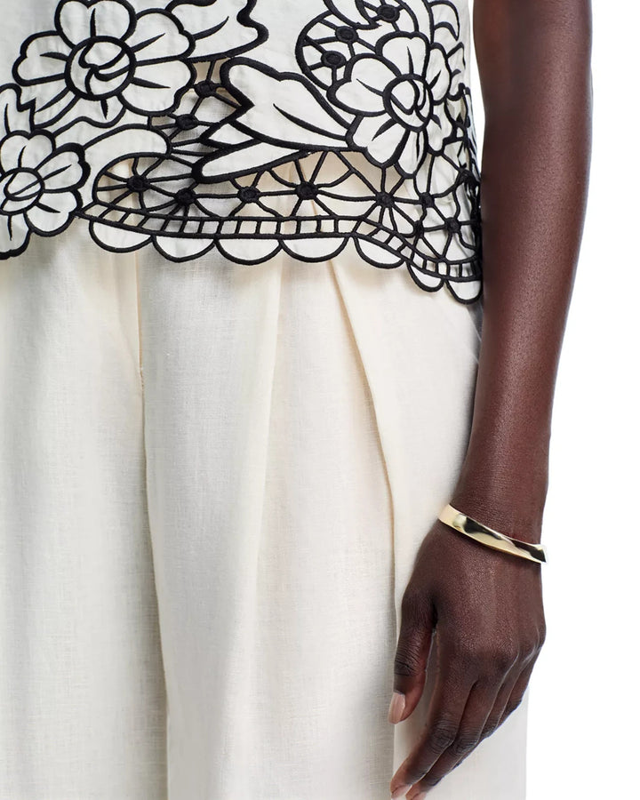 Elie Tahari The Poppy Embroidered Top MSRP $295.00