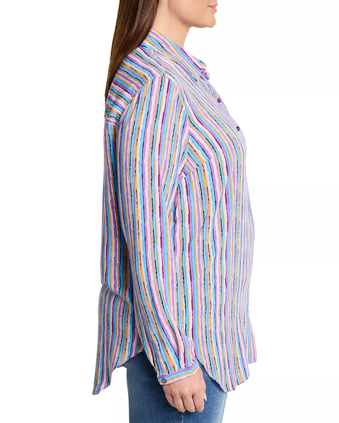 Nic+Zoe Plus Solstice Stripe Shirt MSRP $158