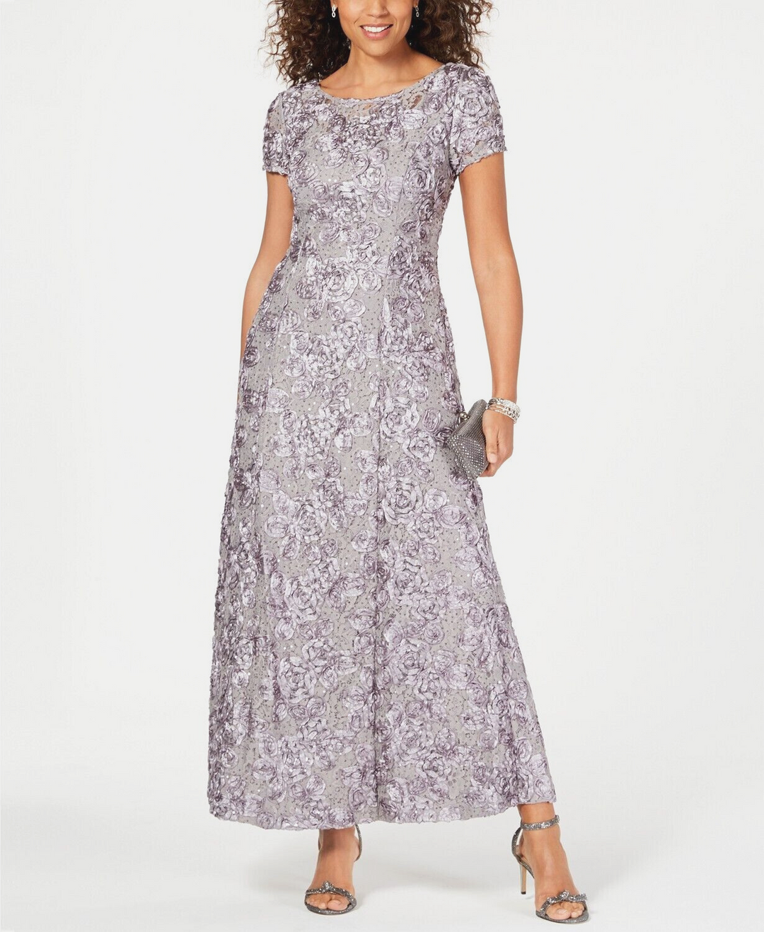 Alex Evenings Rosette A-Line Gown MSRP $269