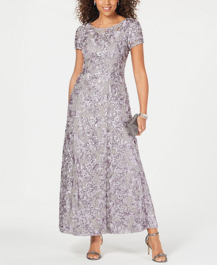 Alex Evenings Rosette A-Line Gown MSRP $269