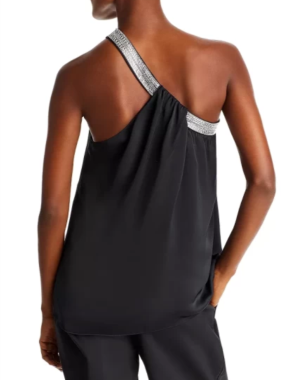 Ramy Brook Embellished One Shoulder Sleeveless Top MSRP $345
