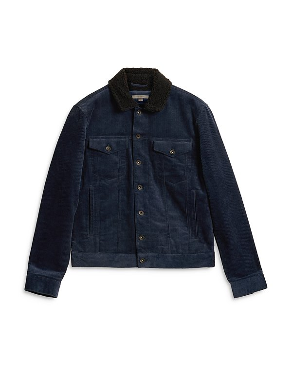 John Varvatos Sawyer Cotton Corduroy Sherpa Fleece Trucker Jacket MSRP $498