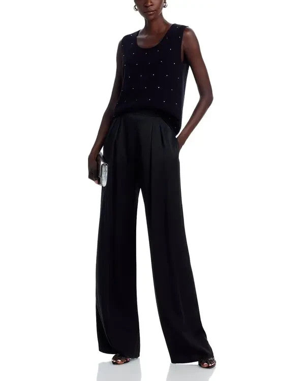 C by Bloomingdale's Cashmere Rhinestone Embellished Sleeveless Sweater MSRP $188