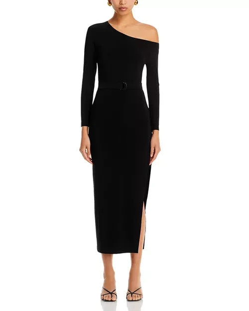 Norma Kamali Asymmetric Side Slit Midi Dress MSRP $235