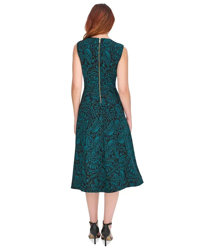 Tommy Hilfiger Printed V-Neck MIDI Dress MSRP $129