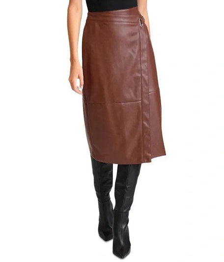 Bagatelle Faux Leather a Line MIDI Skirt MSRP $89