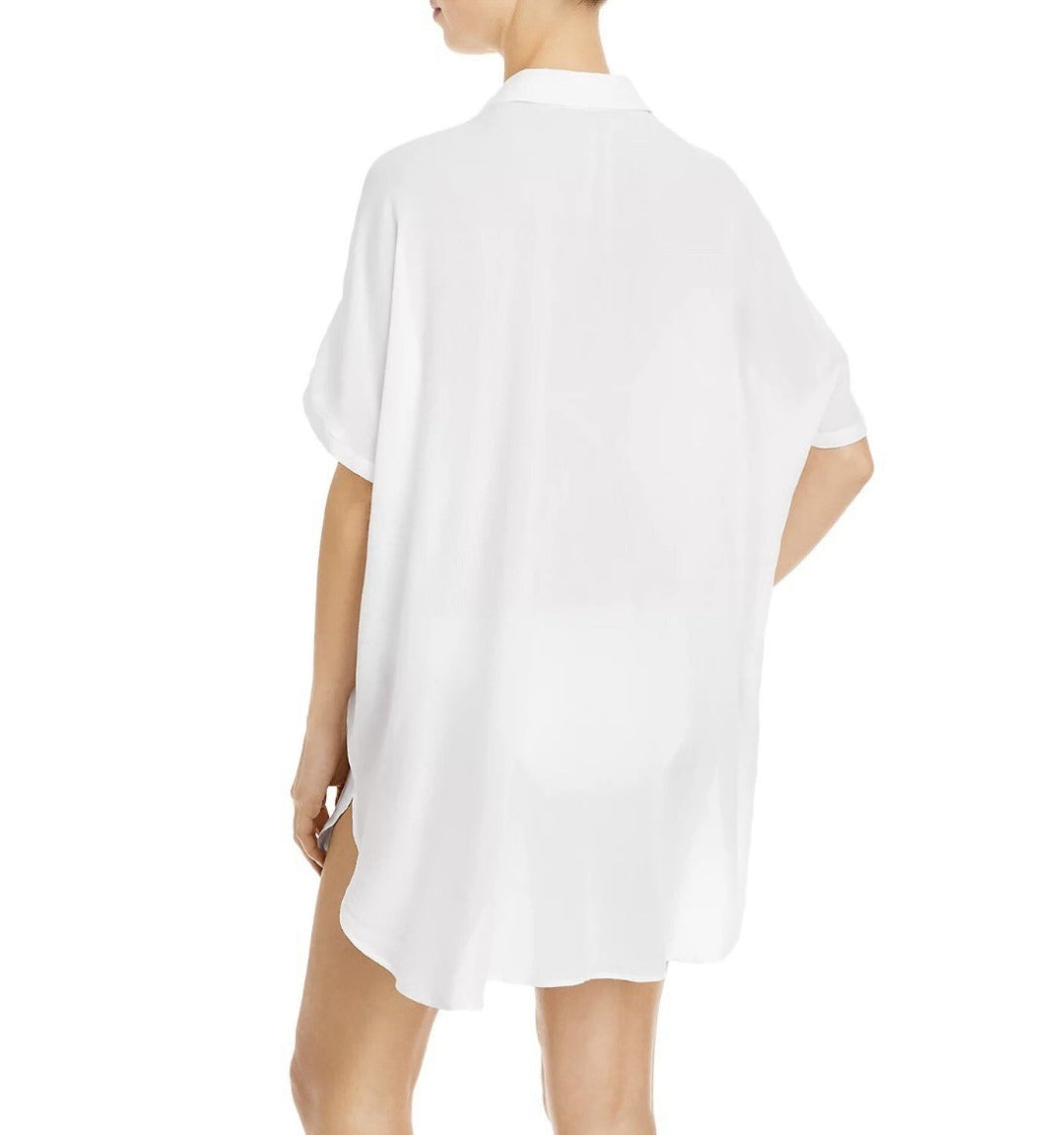 AQUA Swim Button-Down Swim Cover Up Tunic MSRP $88