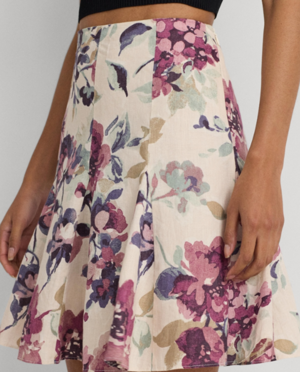 Lauren Ralph Lauren Floral Linen Miniskirt MSRP $165