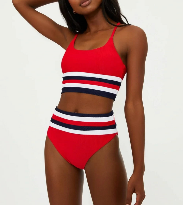 Beach Riot Mae Ribbed Bikini Top MSRP $108