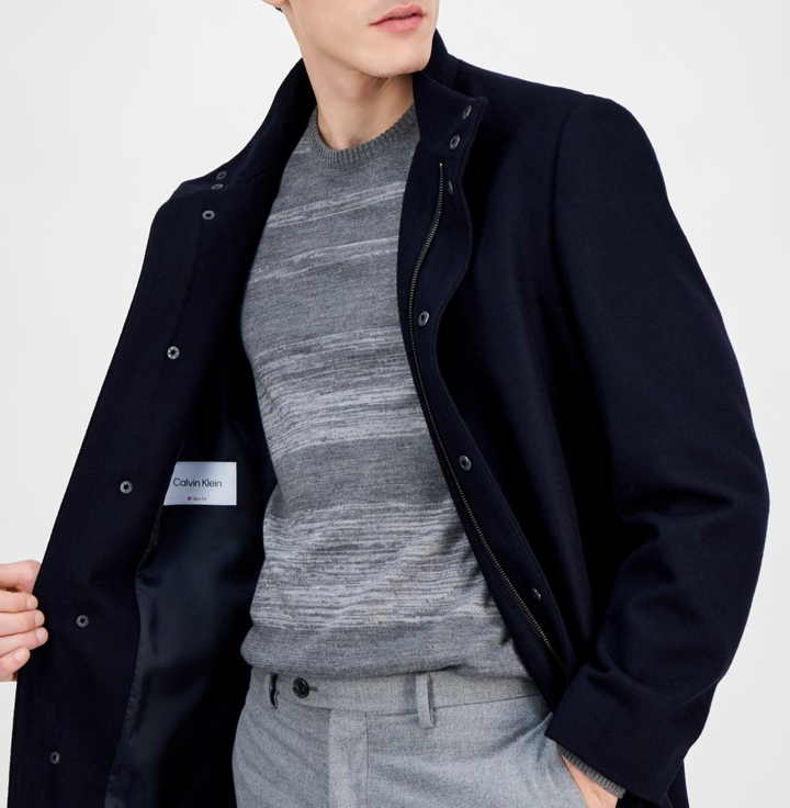 Calvin Klein Men's Mayden Slim-Fit Wool Blend Overcoat MSRP $495 # Size 38S