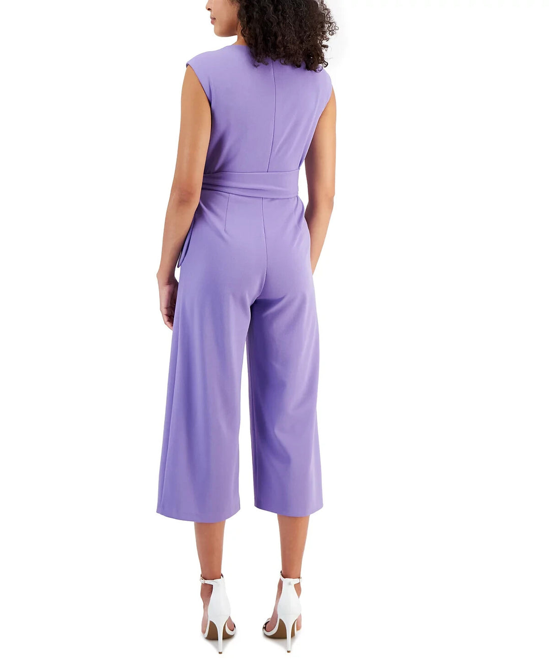 Tahari ASL Tie-Waist Cropped Jumpsuit MSRP $139