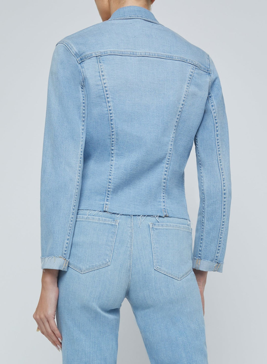 L'Agence Janelle Button Front Denim Jacket MSRP $365