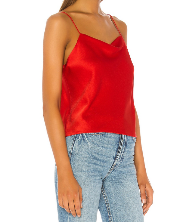 Alice + Olivia Harmon Drapey Satin Camisole
