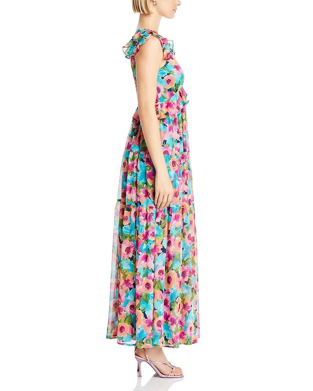 AQUA Ruffled Maxi Dress MSRP $128
