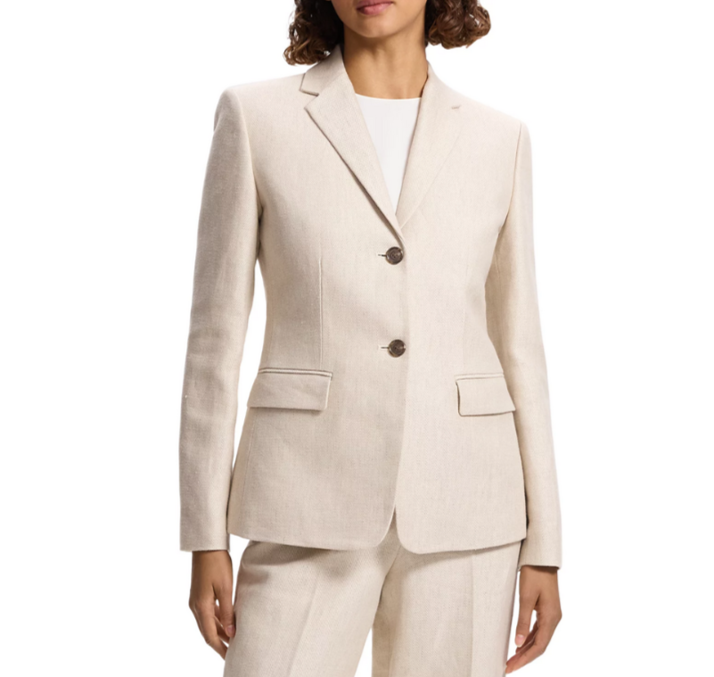 Theory Linen Slim Two Button Blazer MSRP $495