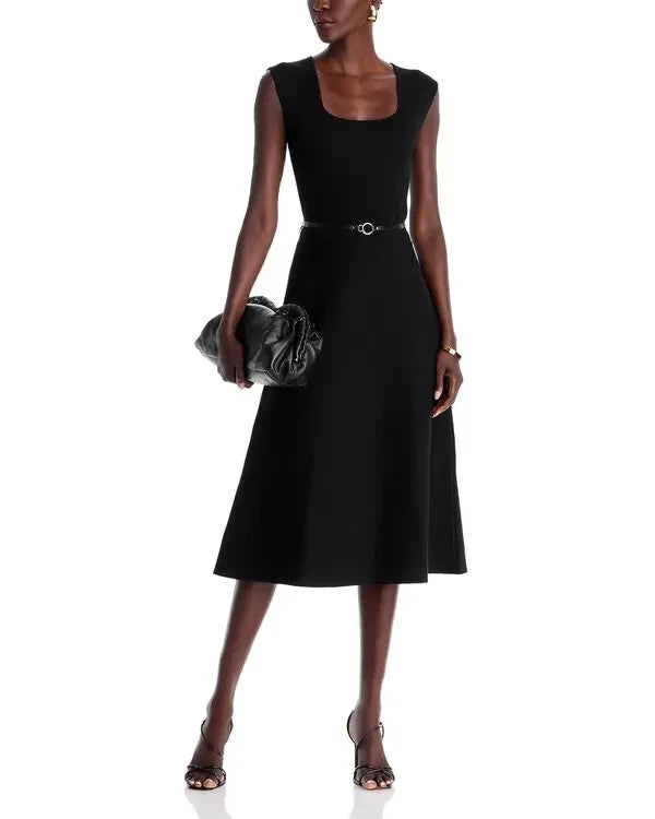 Elie Tahari The Vera Belted Sweater Dress MSRP $345
