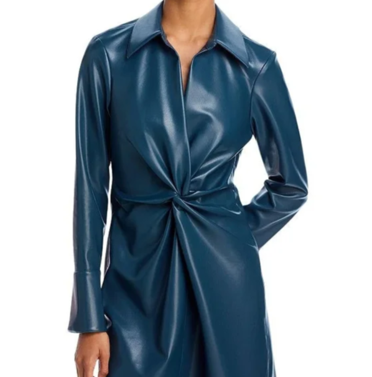 Cinq Sept McKenna Faux Leather Mini Dress Msrp 2 / Nightfall Cinq Sept McKenna Faux Leather Mini Dress Msrp 2 / Nightfall