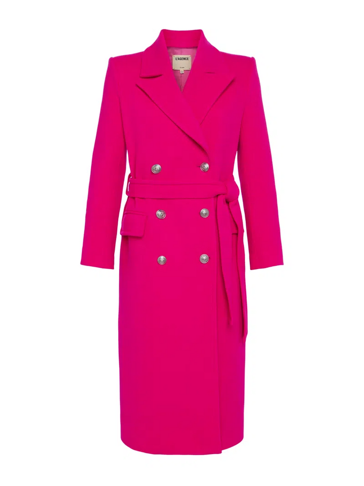 L'AGENCE Olina Coat in Berry Pink MSRP $1295