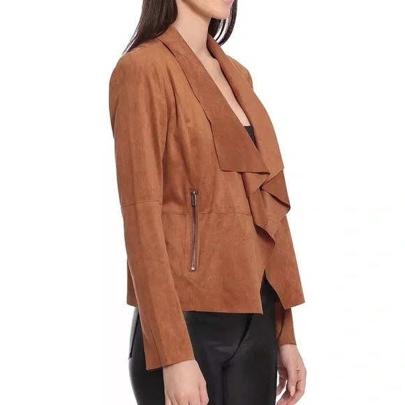 Bagatelle Faux-Suede Drape-Front Jacket MSRP $89