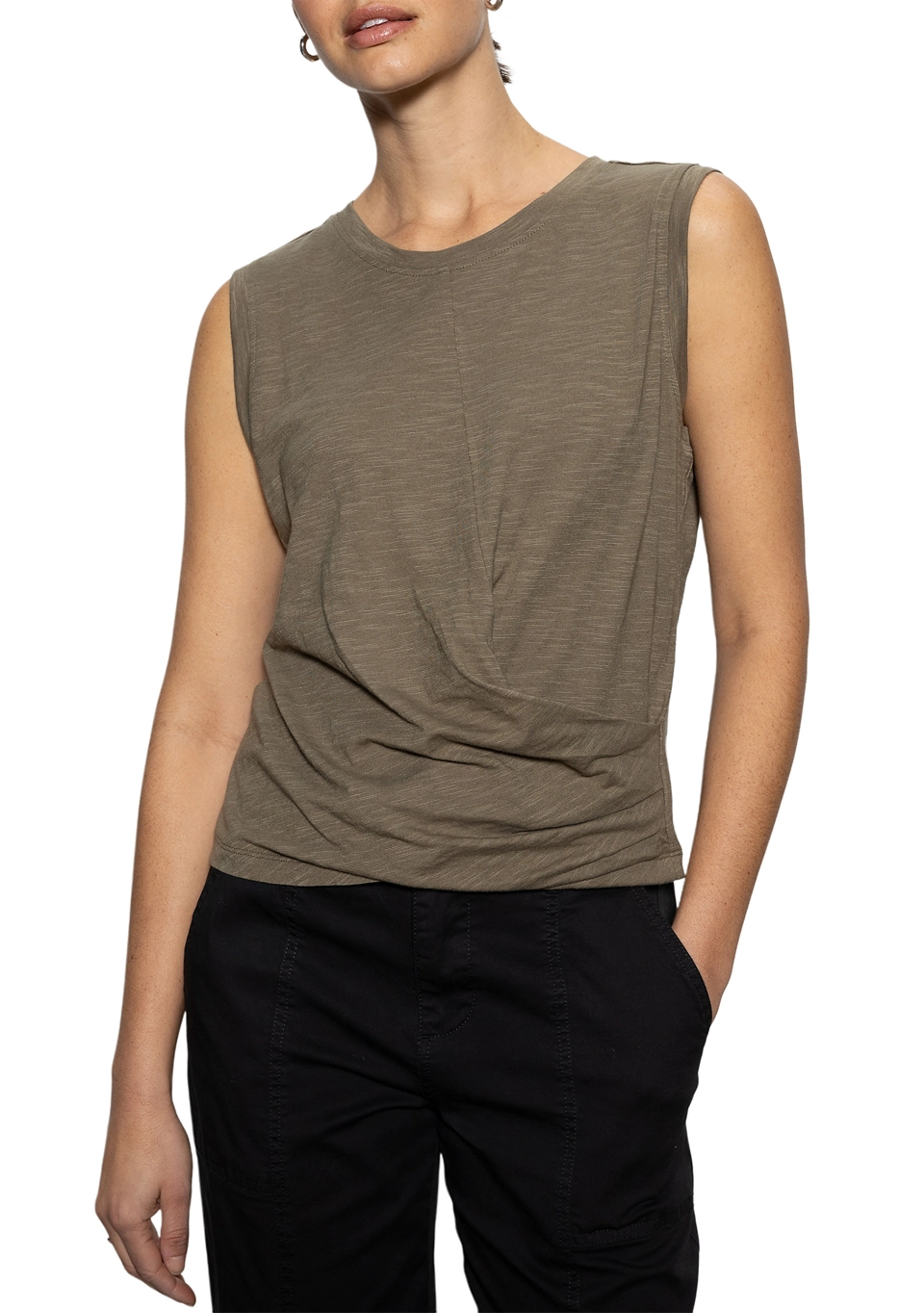 Sanctuary Women's Draped Sleeveless Crewneck Tank MSRP $39