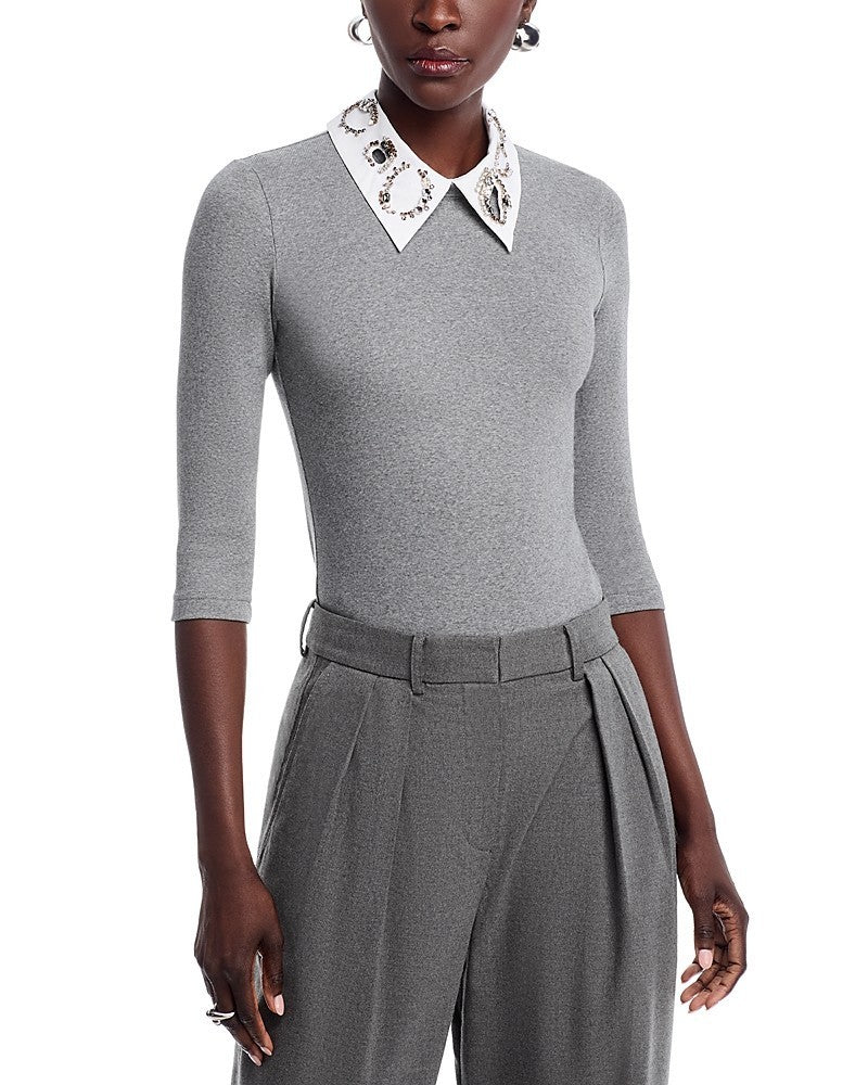 Fabiana Filippi Embellished Collar Top MSRP $825