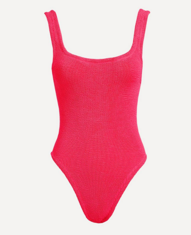 Hunza G Square Neck Crinkle One Piece Swimsuit MSRP $240