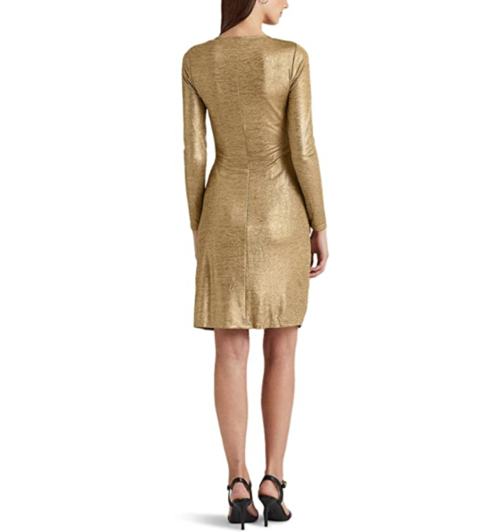 LAUREN Ralph Lauren Foil-Print Jersey Dress MSRP $145