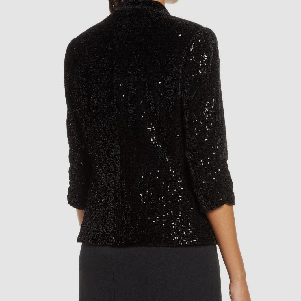 Eliza J Sequinned Velvet Jacket MSRP $128