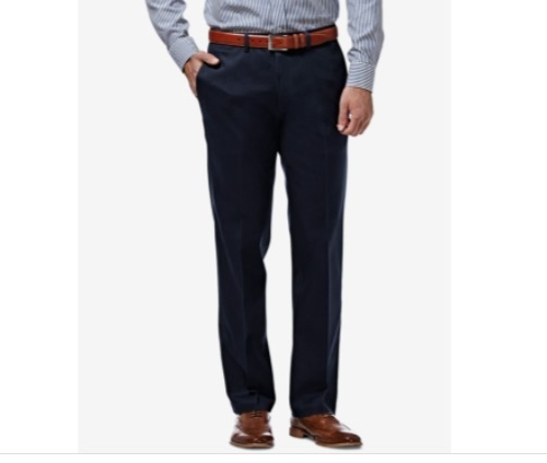 Men’s Haggar® Premium Super Flex Waist Straight-Fit Flat-Front Pants MSRP $70