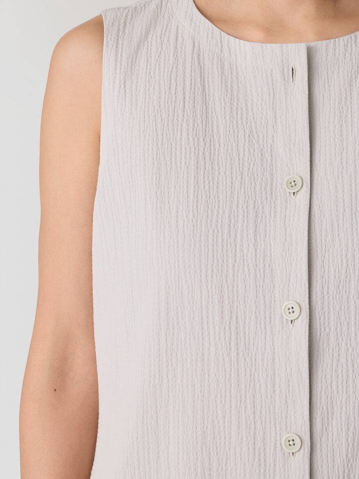 EILEEN FISHER Organic Cotton Pucker Long Vest MSRP $168