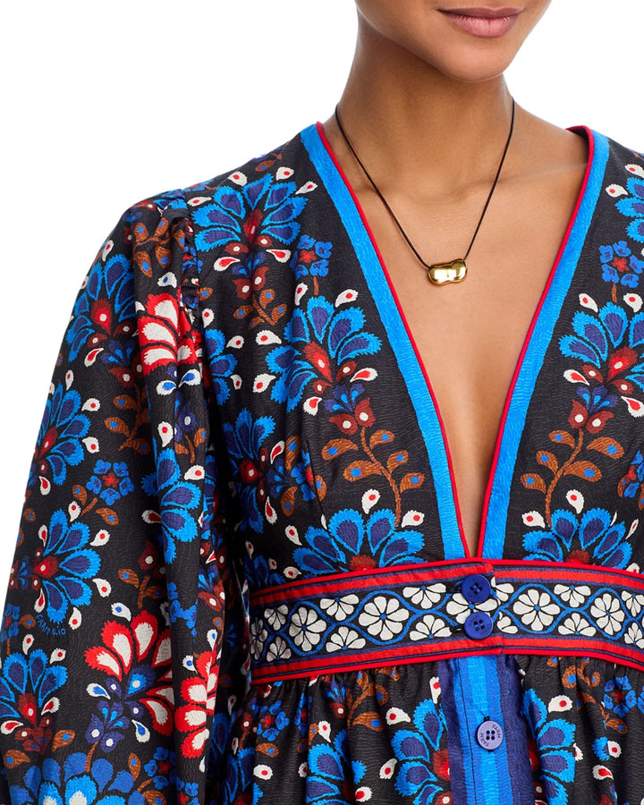 FARM Rio Button Front Mini Dress MSRP $248