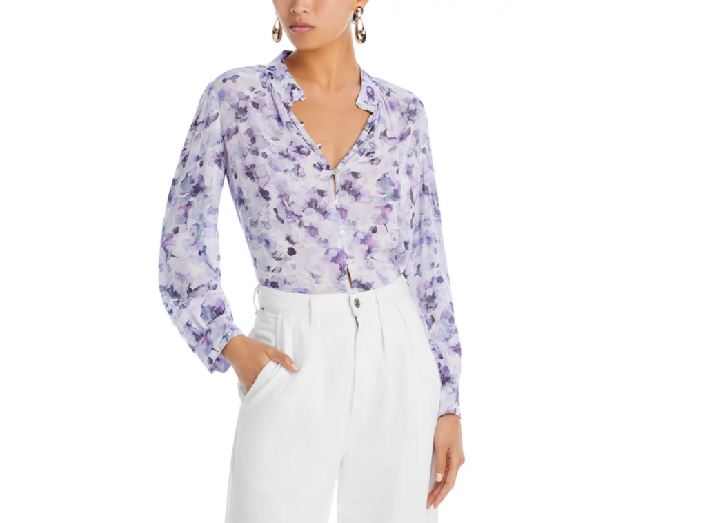 Bella Dahl Shirred Button Front Blouse MSRP $158