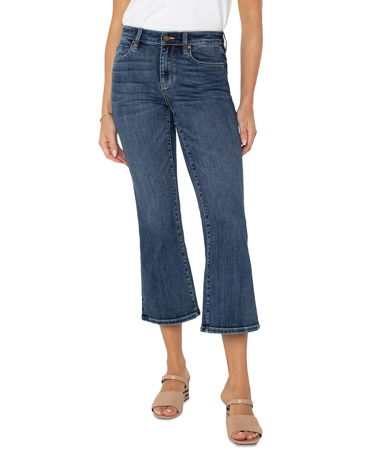 Liverpool Los Angeles Hannah Mid Rise Cropped Flare Leg Jeans MSRP $119