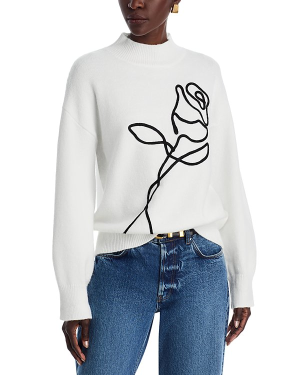 Gracia Floral Embroidered Sweater MSRP $92
