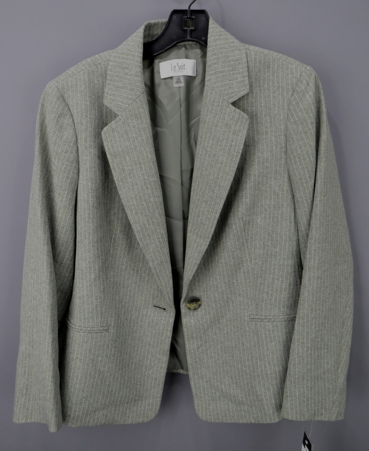 Le Suit Petite Pinstripe One-Button Suit Jacket