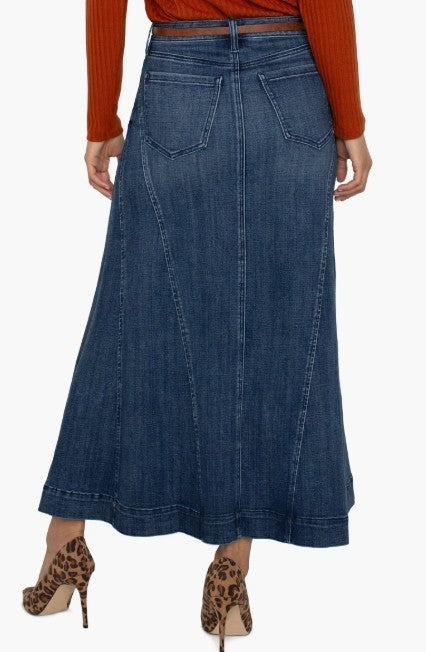 Liverpool Los Angeles Mermaid Denim Maxi Skirt MSRP $119