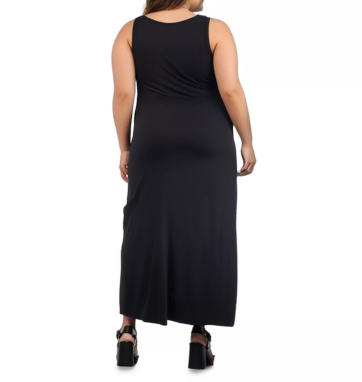 24seven Comfort Apparel Plus Size Maxi Sleeveless Dress with Pockets MSRP M$69