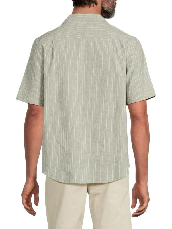 Onia Striped Linen Blend Camp Shirt MSRP $170