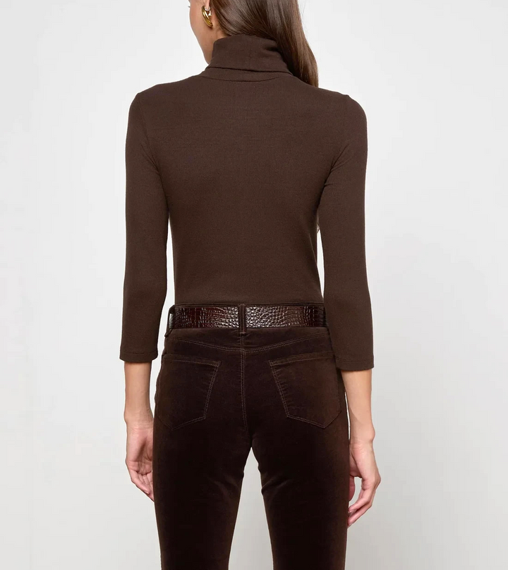 L'AGENCE Aja 3/4 Sleeve Turtleneck Tee MSRP $165