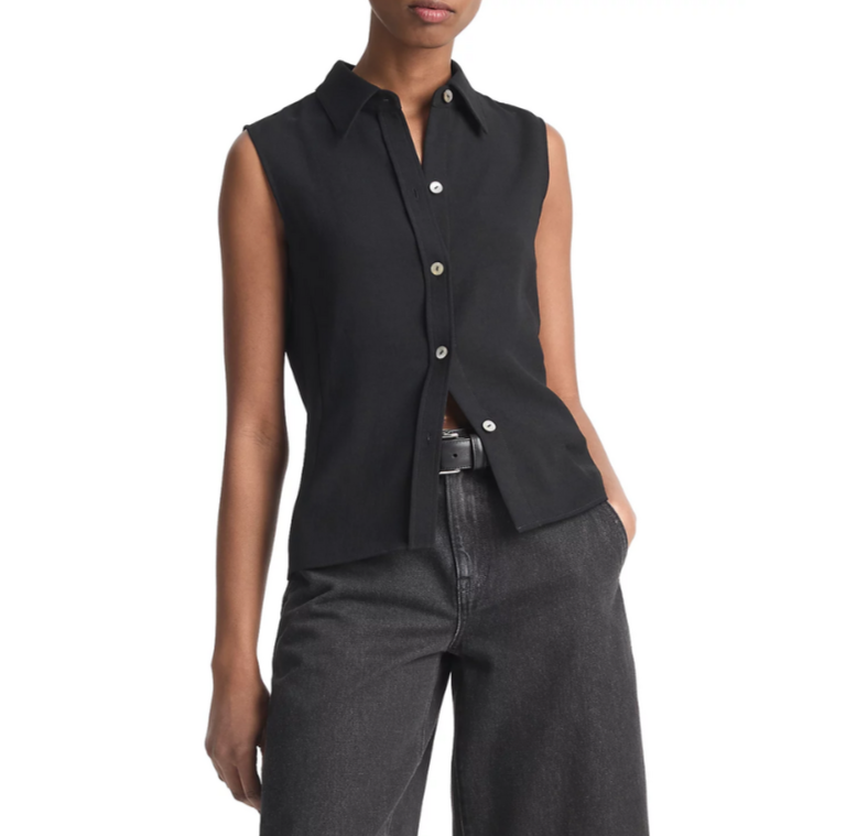 Vince Sleeveless Button Down Blouse MSRP $295