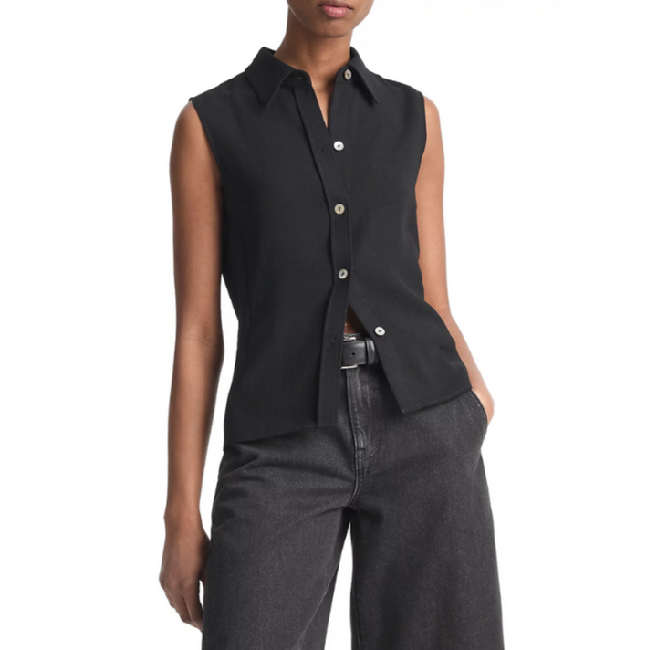 Vince Sleeveless Button Down Blouse MSRP $295