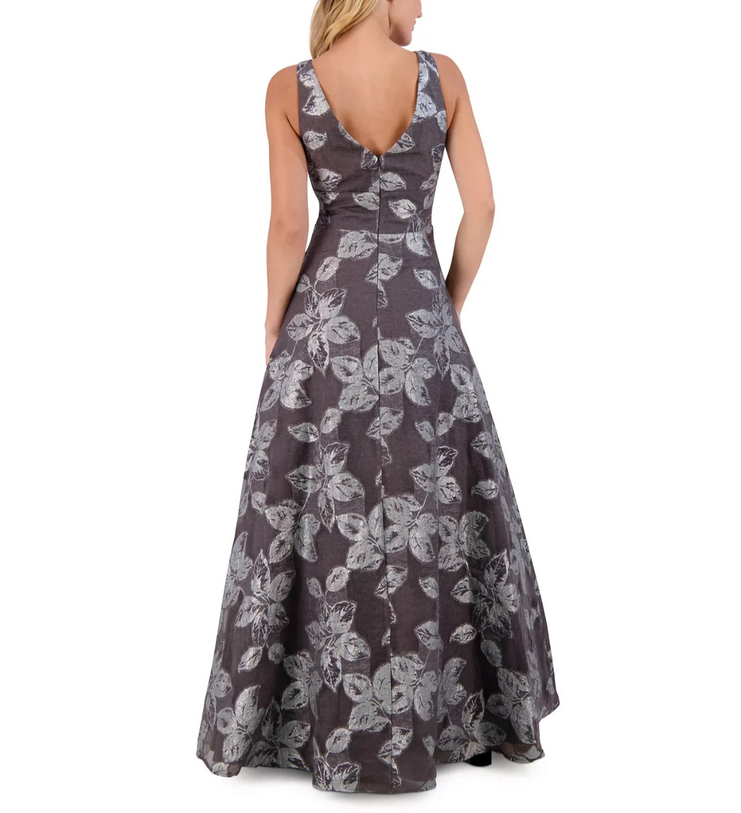 Eliza J Floral Jacquard Sleeveless Ball Gown MSRP $258