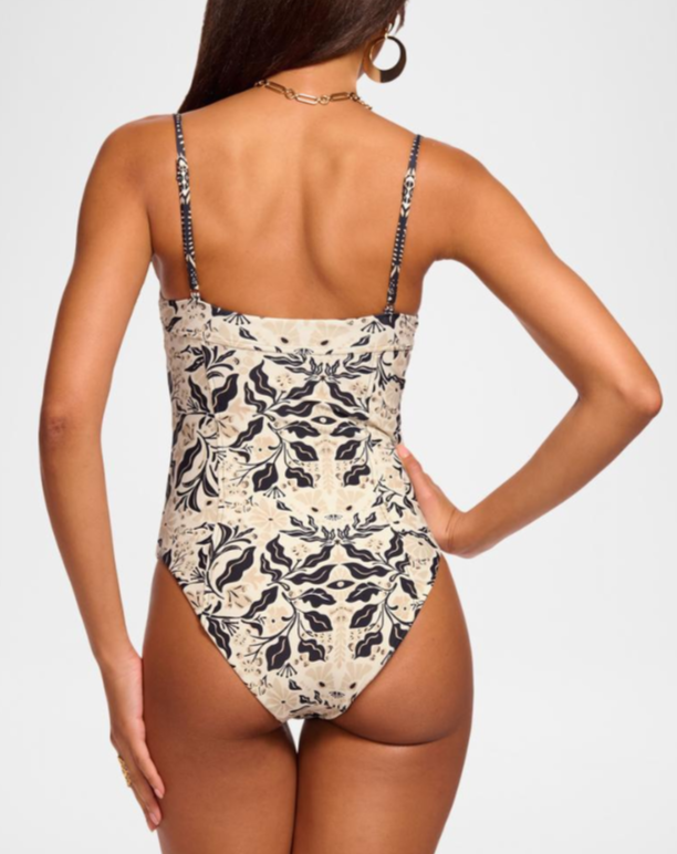 Ramy Brook Jayda Printed One Piece Swimsuit MSRP $258