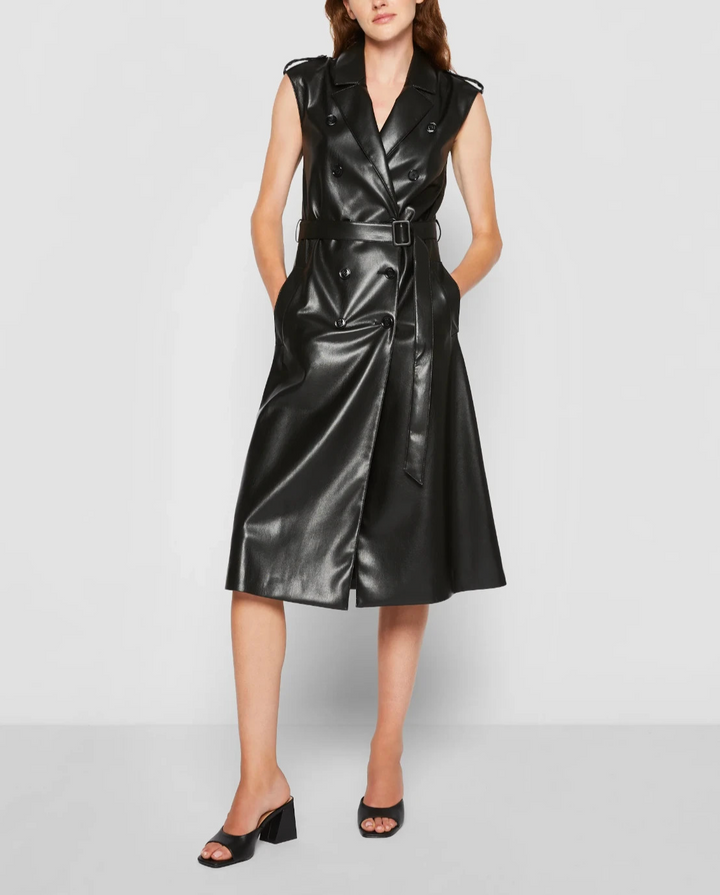 Boss Dujeta Faux Leather Dress MSRP $595