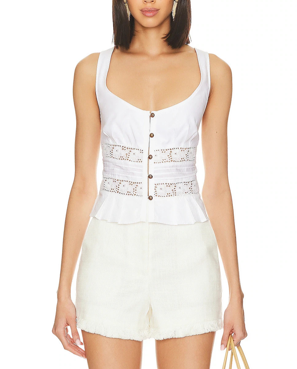 Free People Kianna Lace Tank Top MSRP $78