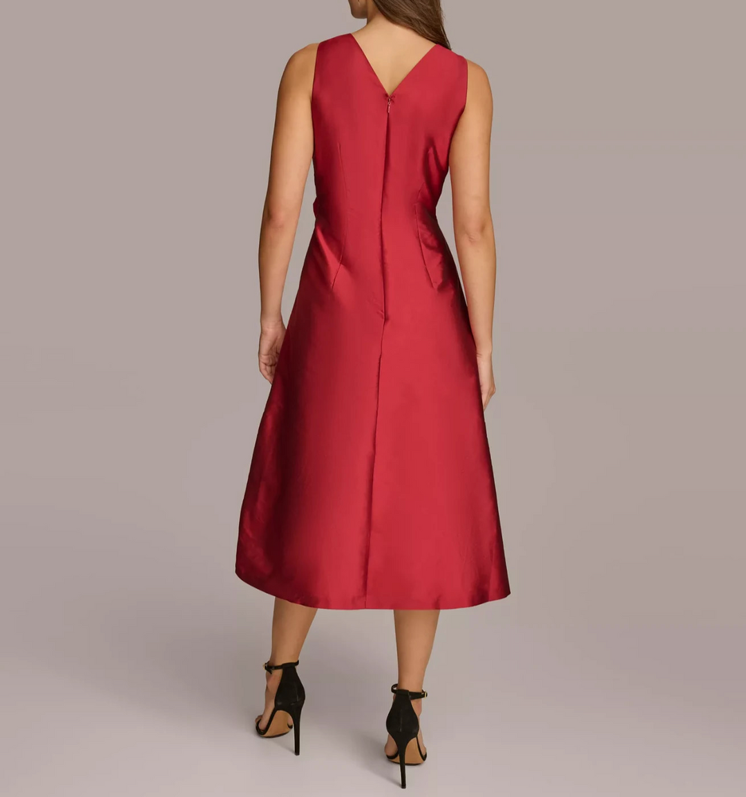 Donna Karan New York Satin Rosette Midi Dress MSRP $299