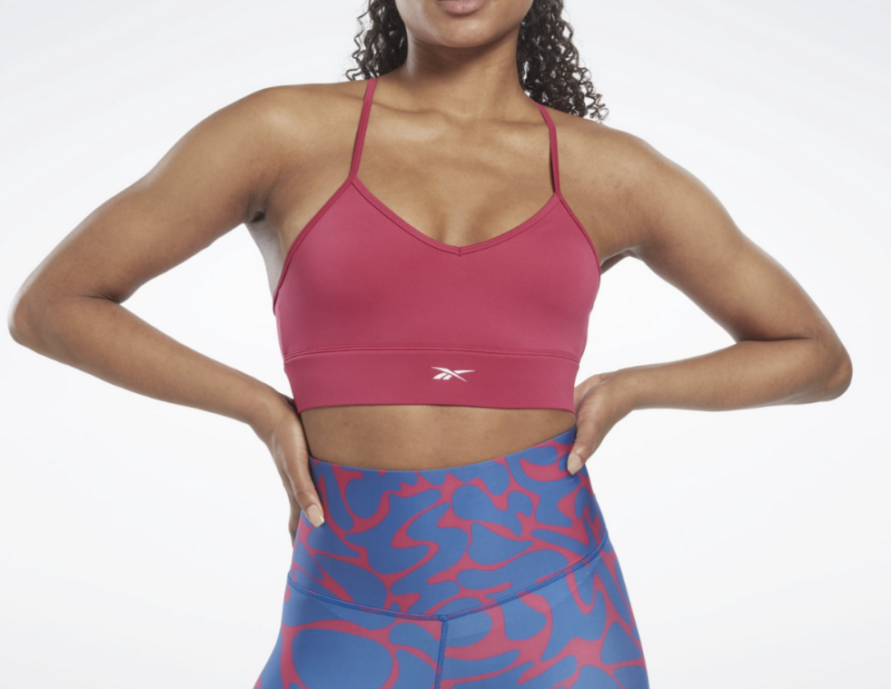 Reebok Workout Ready Tri Back Medium Impact Sports Bra MSRP $35