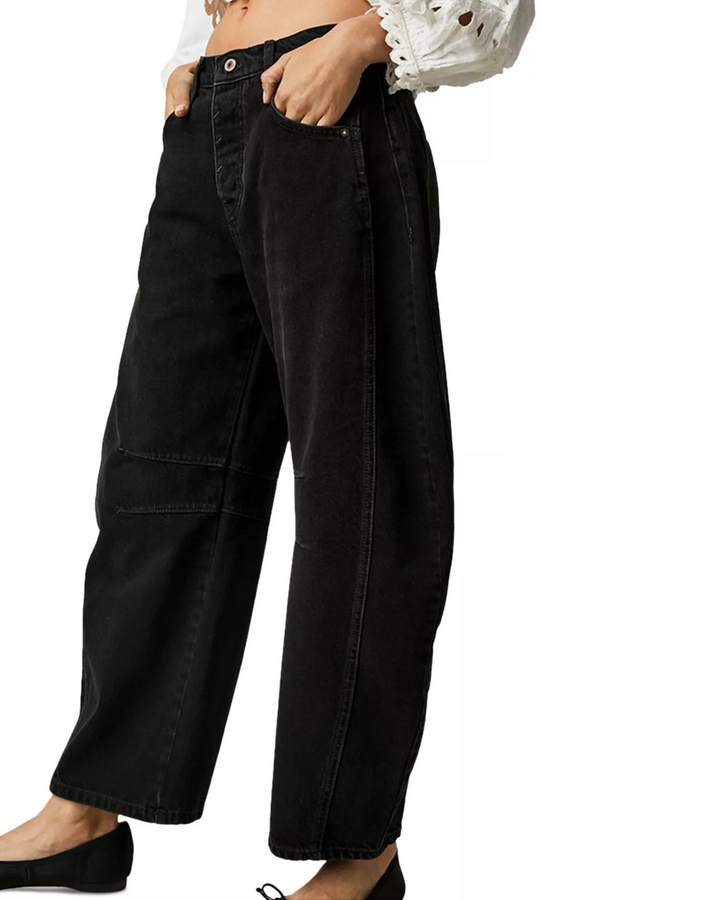 Free People We the Free Good Luck Mid Rise Barrel Jeans MSRP $98